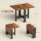 Wooden Folding Drop Leaf Kitchen Dining Table Rectangular for 4 to 6 People - Velmora