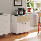 Wooden Folding Rolling Drop Leaf Dining Table With Hidden Shelf - Velmora