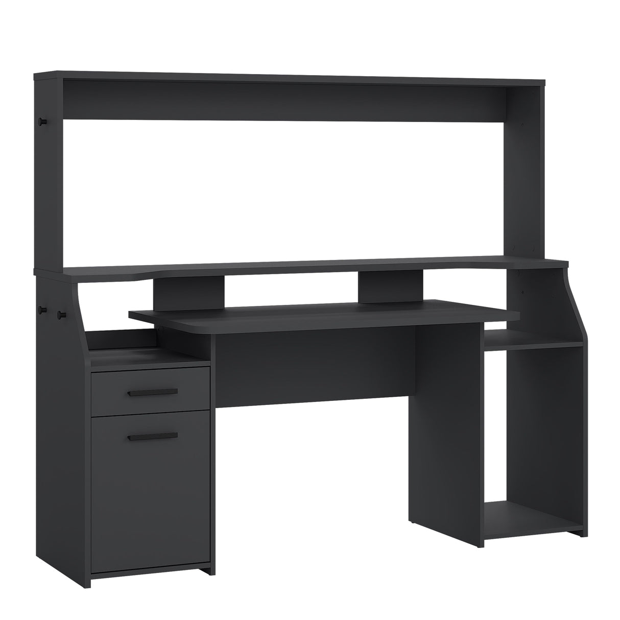 Wooden Gaming Desk With 1 Door And 1 Drawer - Function Plus