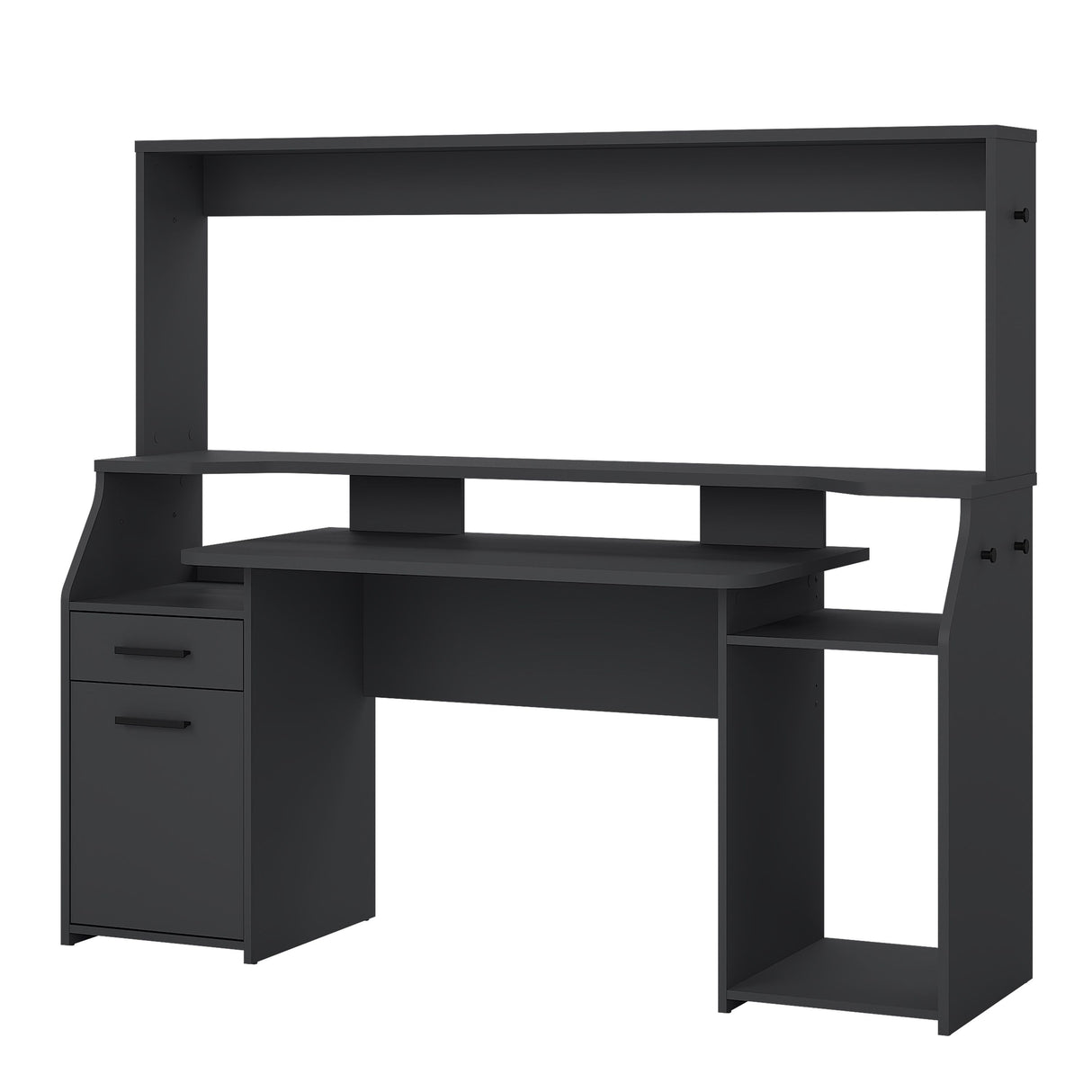 Wooden Gaming Desk With 1 Door And 1 Drawer - Function Plus