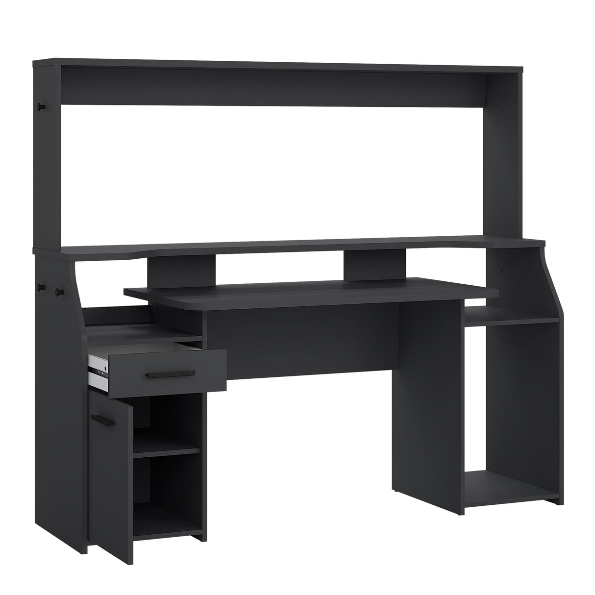 Wooden Gaming Desk With 1 Door And 1 Drawer - Function Plus