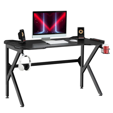 Wooden Gaming Desk 120cm Wide With Cup Holder - Velmora
