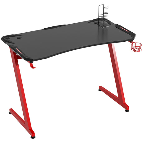 Wooden Gaming Desk 122cm Wide With Cup Holder - Velmora