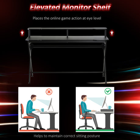 Wooden Gaming Desk 140cm Wide - Velmora