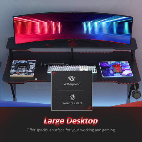 Wooden Gaming Desk 140cm Wide - Velmora