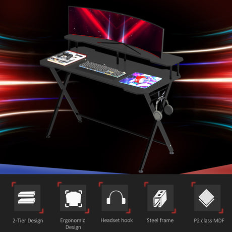 Wooden Gaming Desk 140cm Wide - Velmora