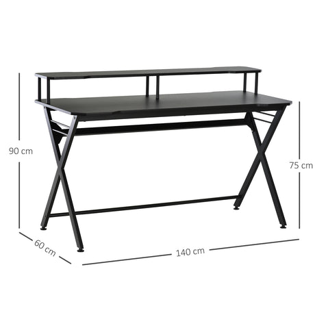 Wooden Gaming Desk 140cm Wide - Velmora