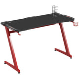 Wooden Gaming Desk 142cm Wide With Cup Holder - Velmora
