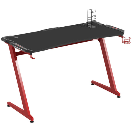 Wooden Gaming Desk 142cm Wide With Cup Holder - Velmora