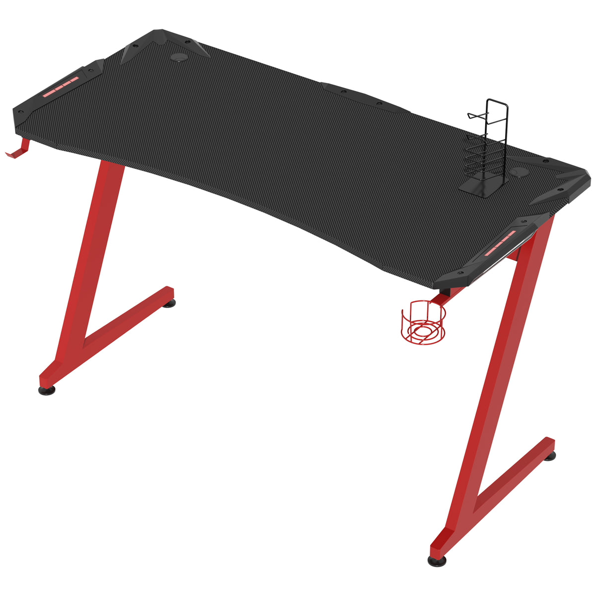 Wooden Gaming Desk 142cm Wide With Cup Holder - Velmora