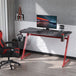 Wooden Gaming Desk 142cm Wide With Cup Holder - Velmora
