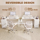 Wooden Gaming Desk 150cm Wide L Shaped With 4 Drawers - Velmora