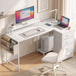 Wooden Gaming Desk 150cm Wide L Shaped With 4 Drawers - Velmora