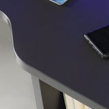 Wooden Gaming Desk With 2 Shelves And LED Lights - Tezaur