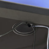 Wooden Gaming Desk With 2 Shelves And LED Lights - Tezaur