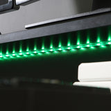 Wooden Gaming Desk With 2 Shelves And LED Lights - Tezaur