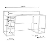 Wooden Gaming Desk With 2 Shelves And LED Lights - Tezaur