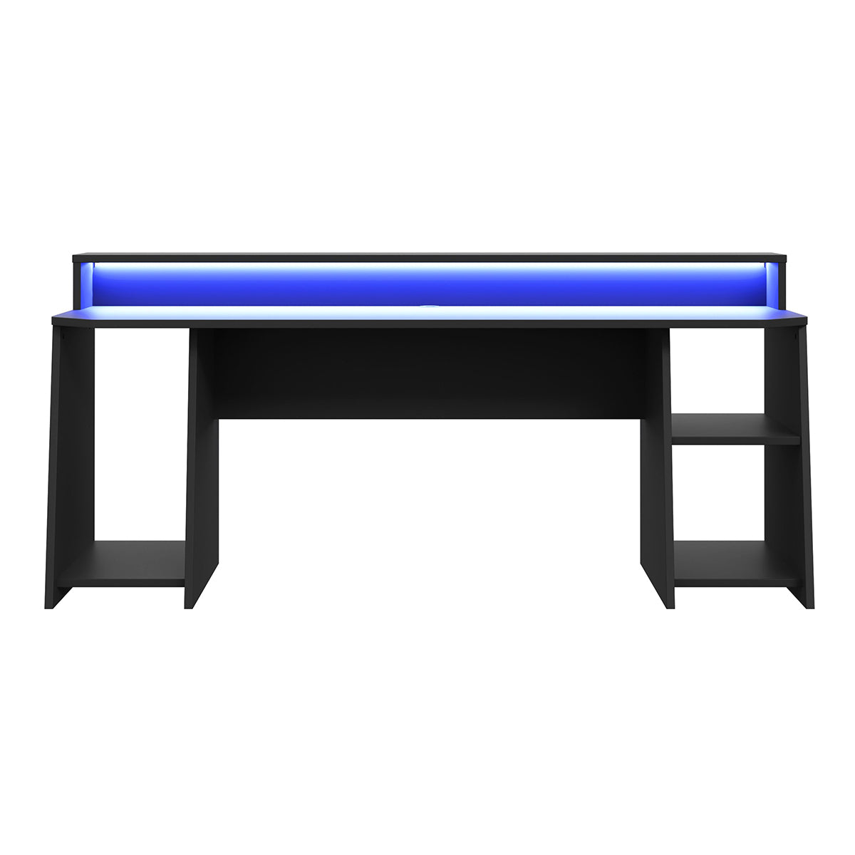 Wooden Gaming Desk With Blue LED Lights - Tezaur