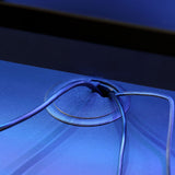 Wooden Gaming Desk With Blue LED Lights - Tezaur