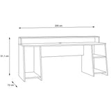 Wooden Gaming Desk With Blue LED Lights - Tezaur