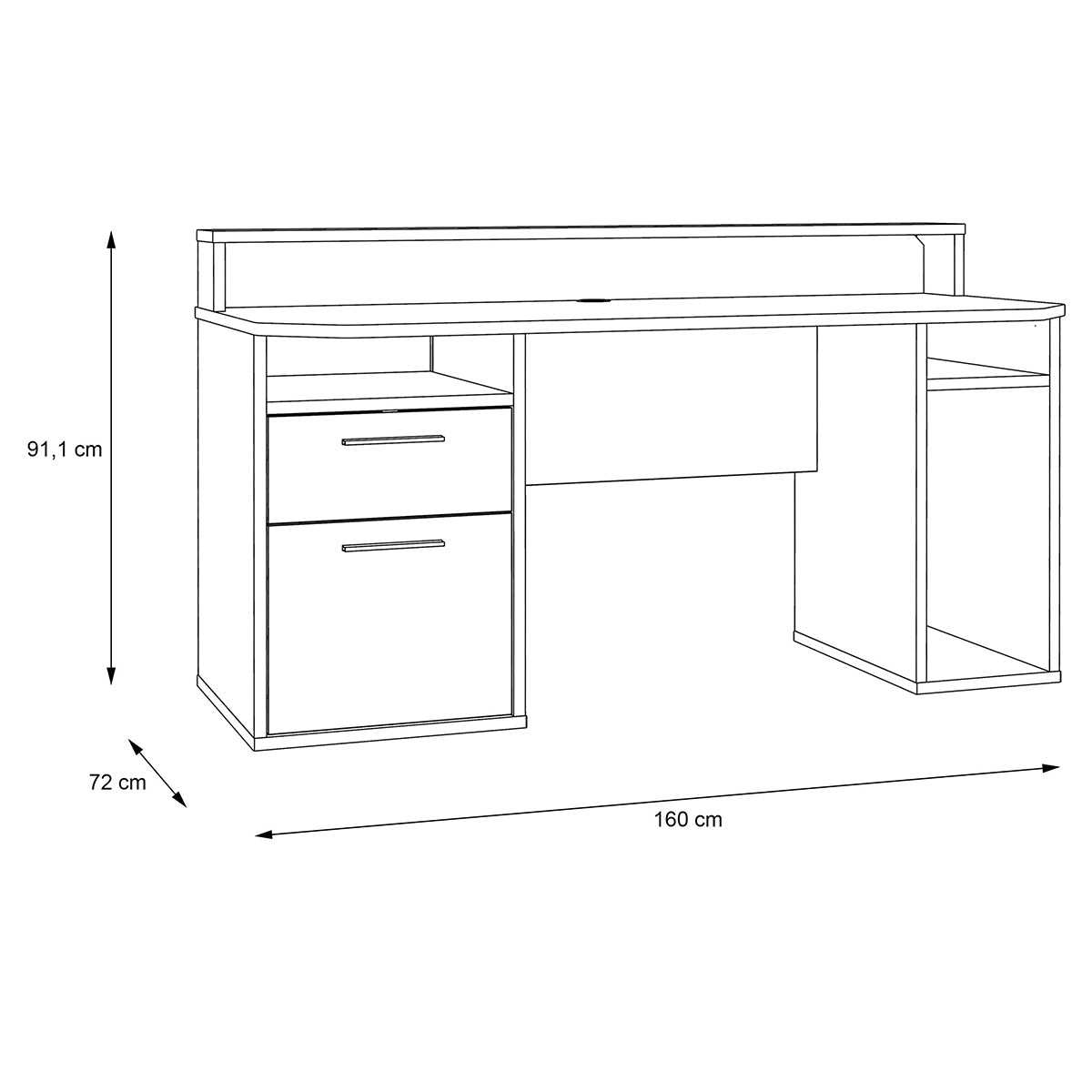 Wooden Gaming Desk With Blue LED - Tezaur