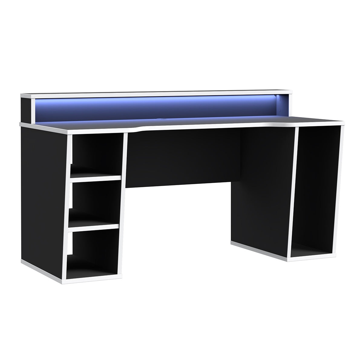 Wooden Gaming Desk With Colour Changing LED - Tezaur