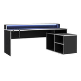 Wooden Gaming Desk in L Shape With Colour Changing LED - Tezaur