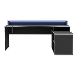 Wooden Gaming Desk in L Shape With Colour Changing LED - Tezaur