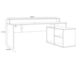 Wooden Gaming Desk in L Shape With Colour Changing LED - Tezaur