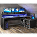 Wooden Gaming Desk 200cm Wide in L Shape With Colour Changing LED - Tezaur