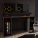 Wooden Gaming Desk 140cm Wide With LED Lights - Tezaur