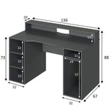 Wooden Gaming Desk With Hutch - Seguin