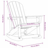 Wooden Garden Rocking Armchair Adirondack 73.5cm Wide - Vantage Home