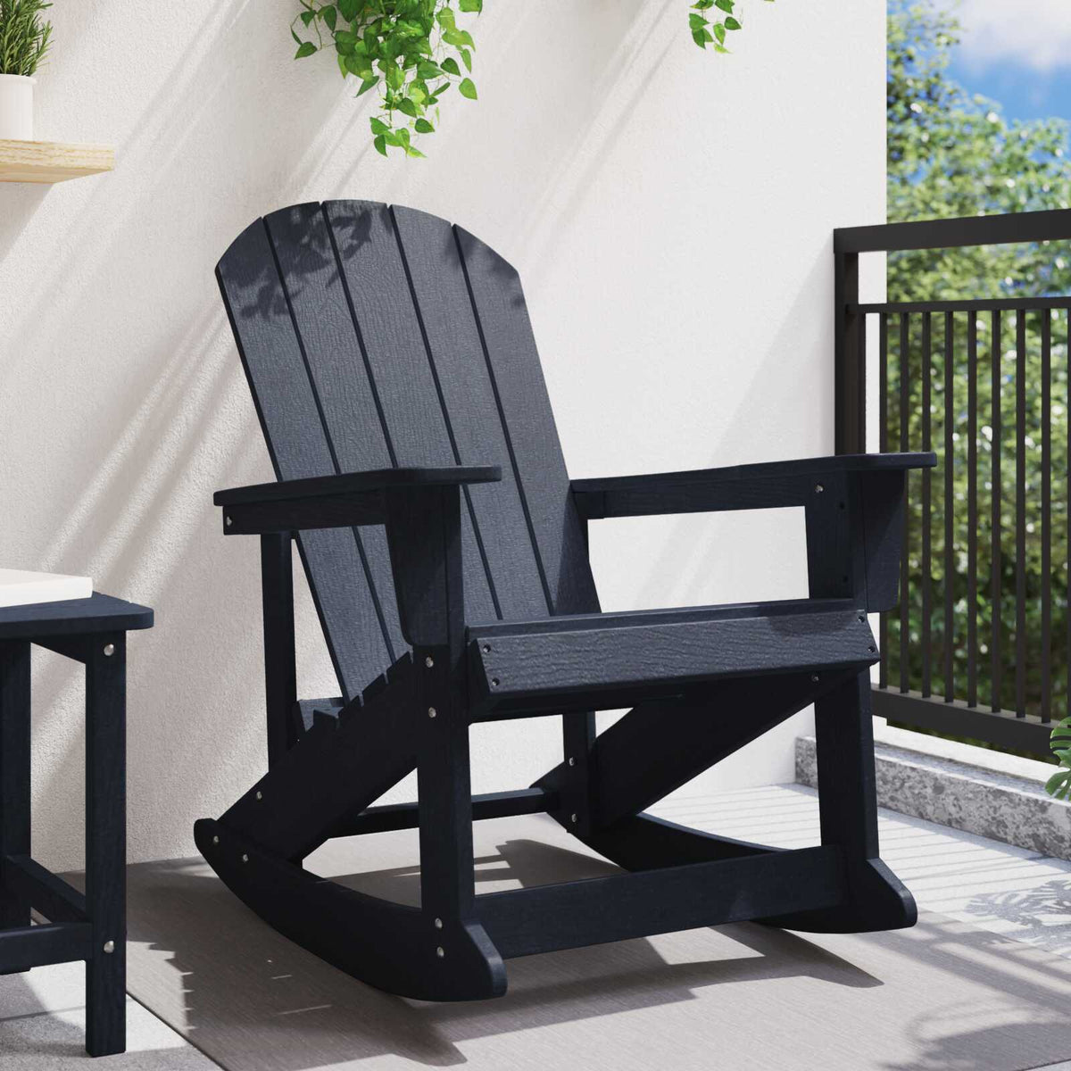 Wooden Garden Rocking Armchair Adirondack 73.5cm Wide - Vantage Home