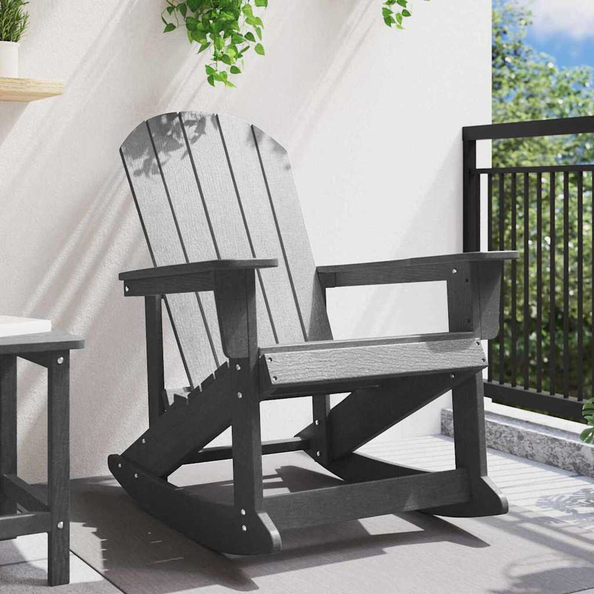 Wooden Garden Rocking Armchair Adirondack 73.5cm Wide - Vantage Home