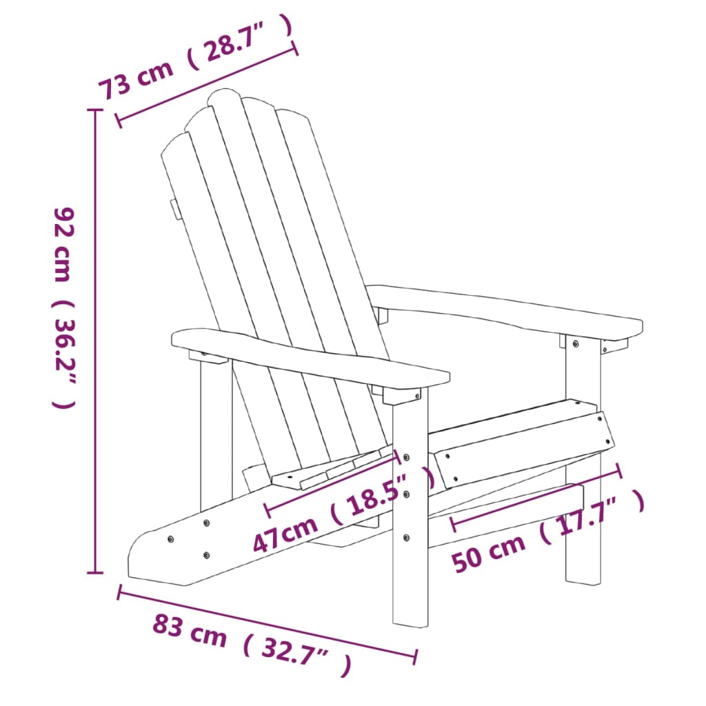 Wooden Garden Rocking Armchair Adirondack 73cm Wide - Vantage Home