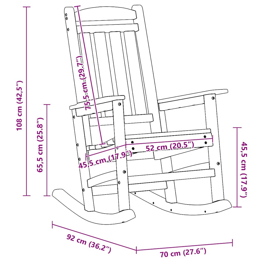 Wooden Garden Rocking Chair - Vantage Home