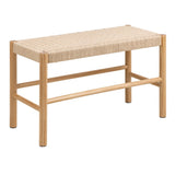 Wooden Hallway Seating Bench Interwoven Weaved - Alvin