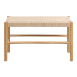 Wooden Hallway Seating Bench Interwoven Weaved - Alvin