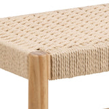 Wooden Hallway Seating Bench Interwoven Weaved - Alvin