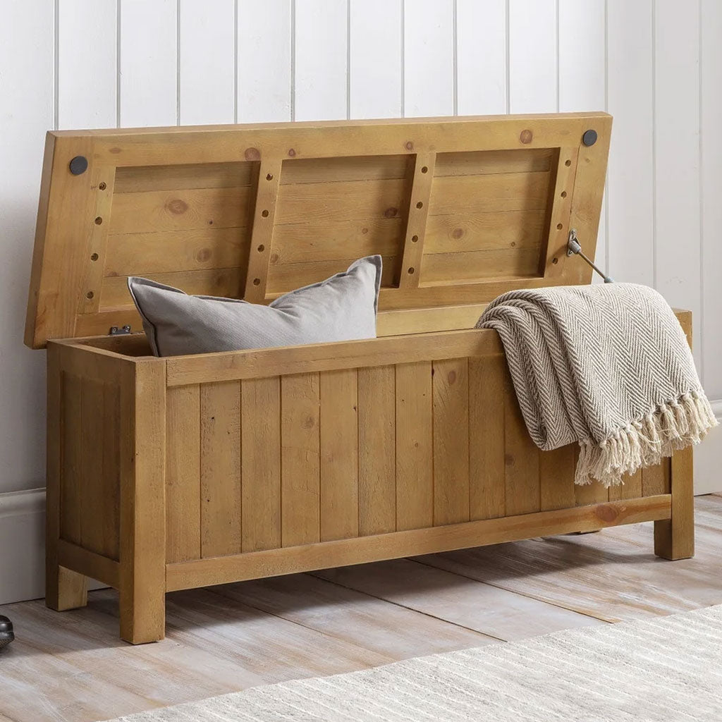 Wooden Hallway Seating Bench With Storage - Aspen