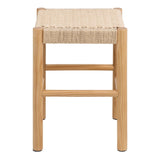 Wooden Hallway Seating Stool Interwoven Weaved - Alvin