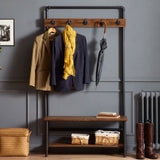 Wooden Hallway Stand With Bench - Boston