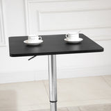 Wooden Height Adjustable Counter Bar Table Square With Swivel Top - Velmora
