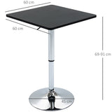 Wooden Height Adjustable Counter Bar Table Square With Swivel Top - Velmora