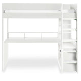 Wooden High Sleeper Bed With Gaming Desk - Blaze