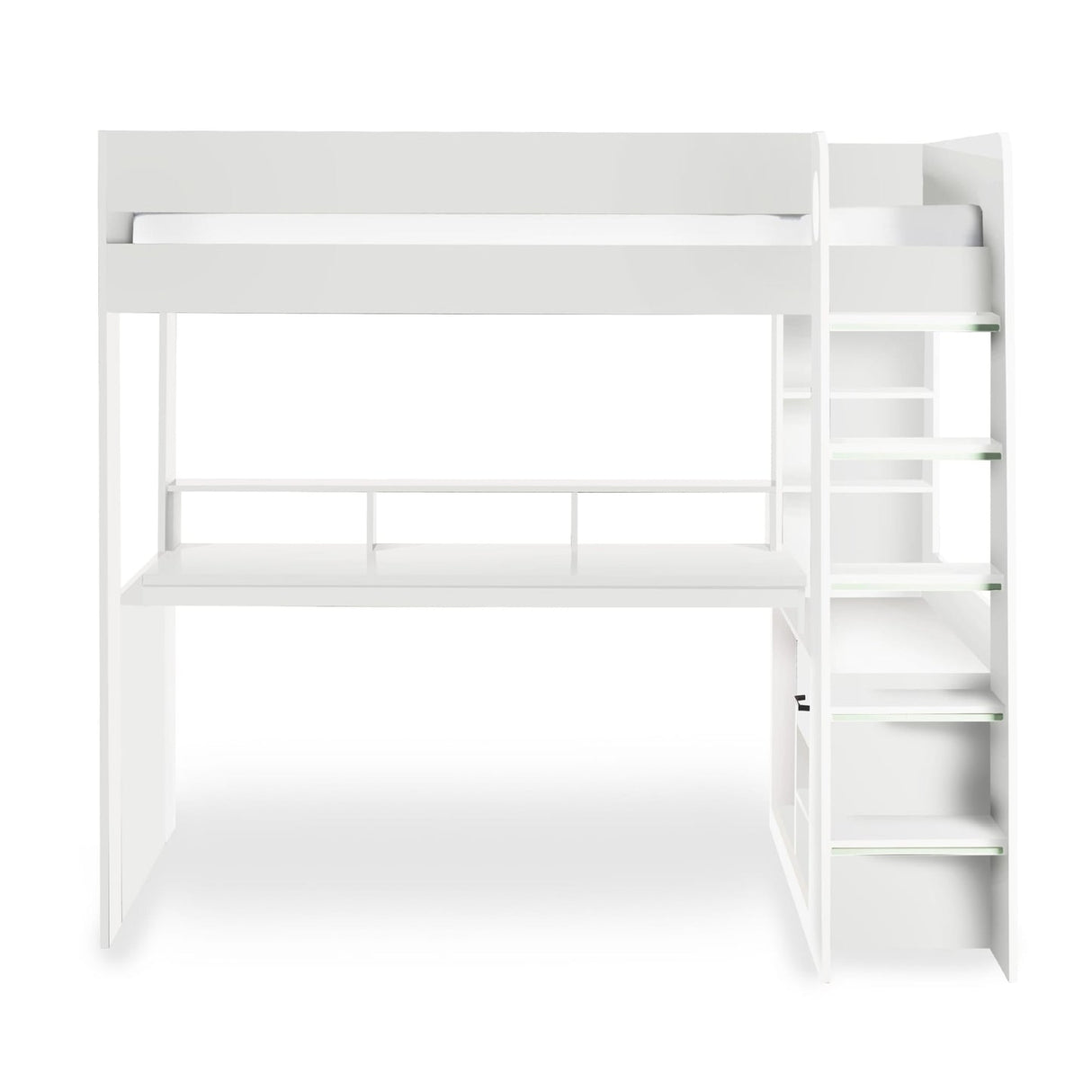 Wooden High Sleeper Bed With Gaming Desk - Blaze