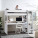 Wooden High Sleeper Bed With Gaming Desk - Blaze