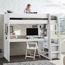 Wooden High Sleeper Bed With Gaming Desk - Blaze