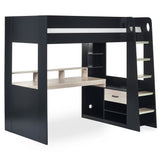 Wooden High Sleeper Bed With Gaming Desk - Blaze